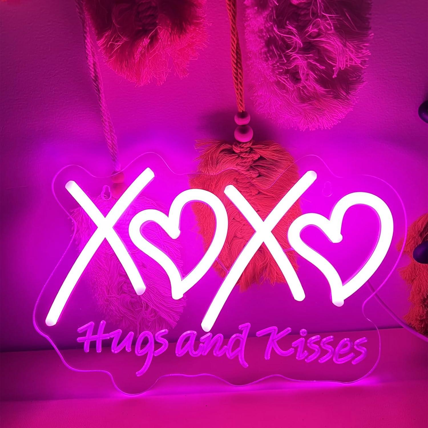 Neon Sign Party - Неоновая вывеска XOXO «Объятия и поцелуи»