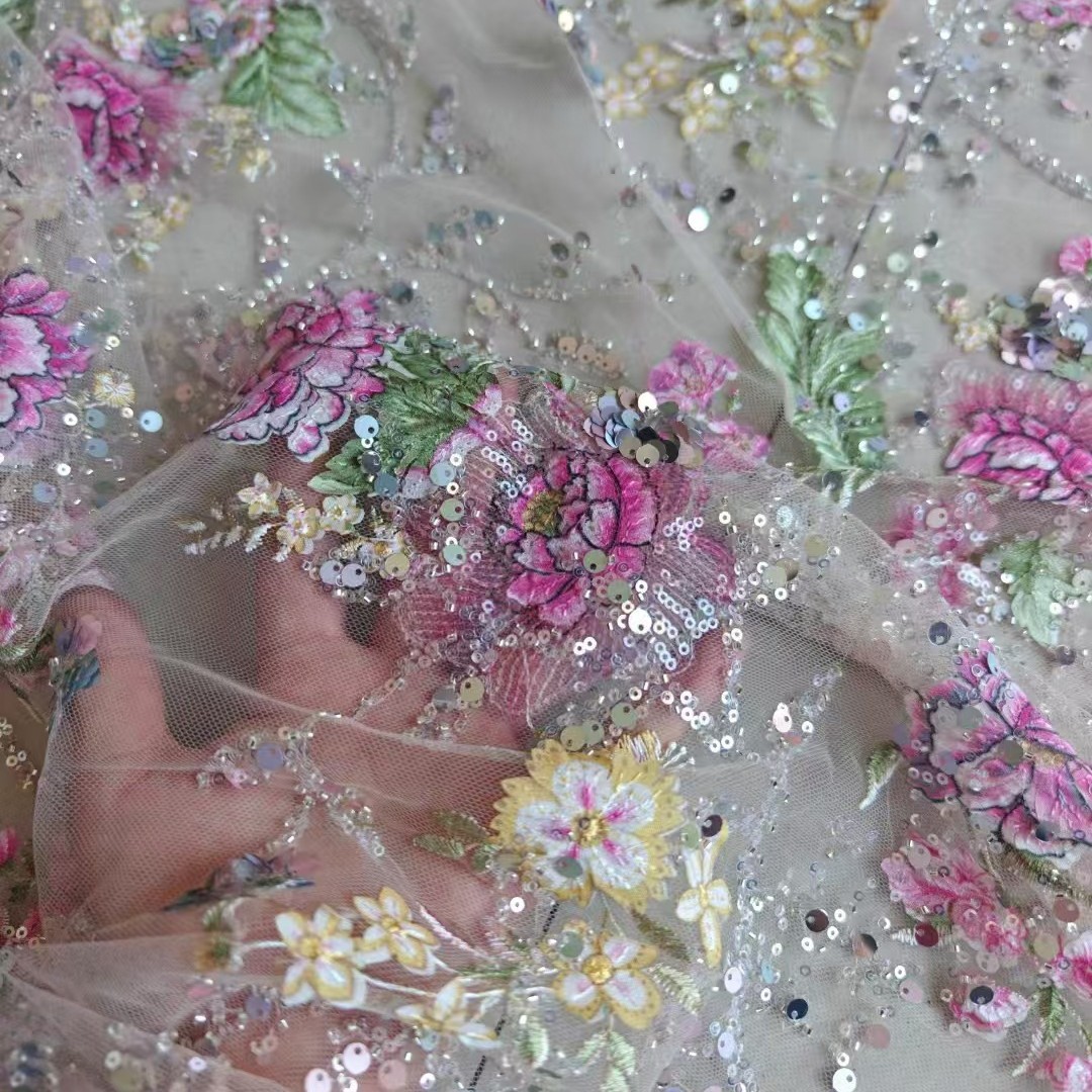 Glitter Tablecloth - Роскошная кружевная ткань с бисером шириной